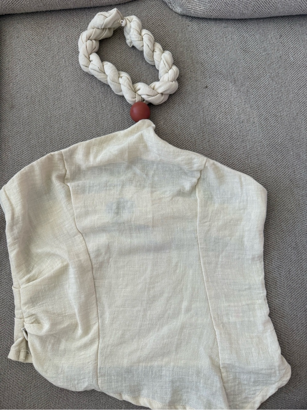 PLT Braided neckline Cream Top